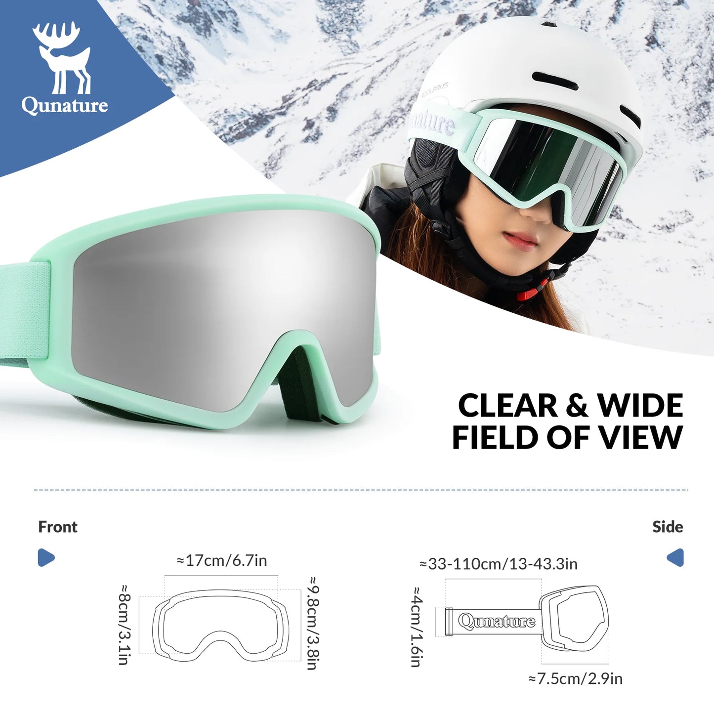 Anti-Fog Cylindrical Ski Goggles Double-Layer Lenses UV400 Protection