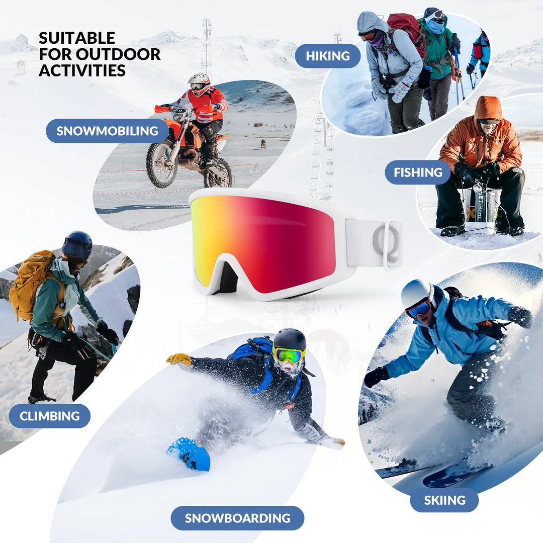 cylindrical ski goggles Anti-Fog Cylindrical Ski Goggles Double-Layer Lenses