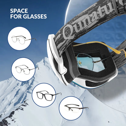 Anti-Fog Ski Goggles UV400 Protection Double-Layer Lenses for Clear View