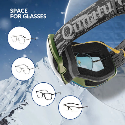 Anti-Fog Ski Goggles UV400 Protection Double-Layer Lenses for Clear View