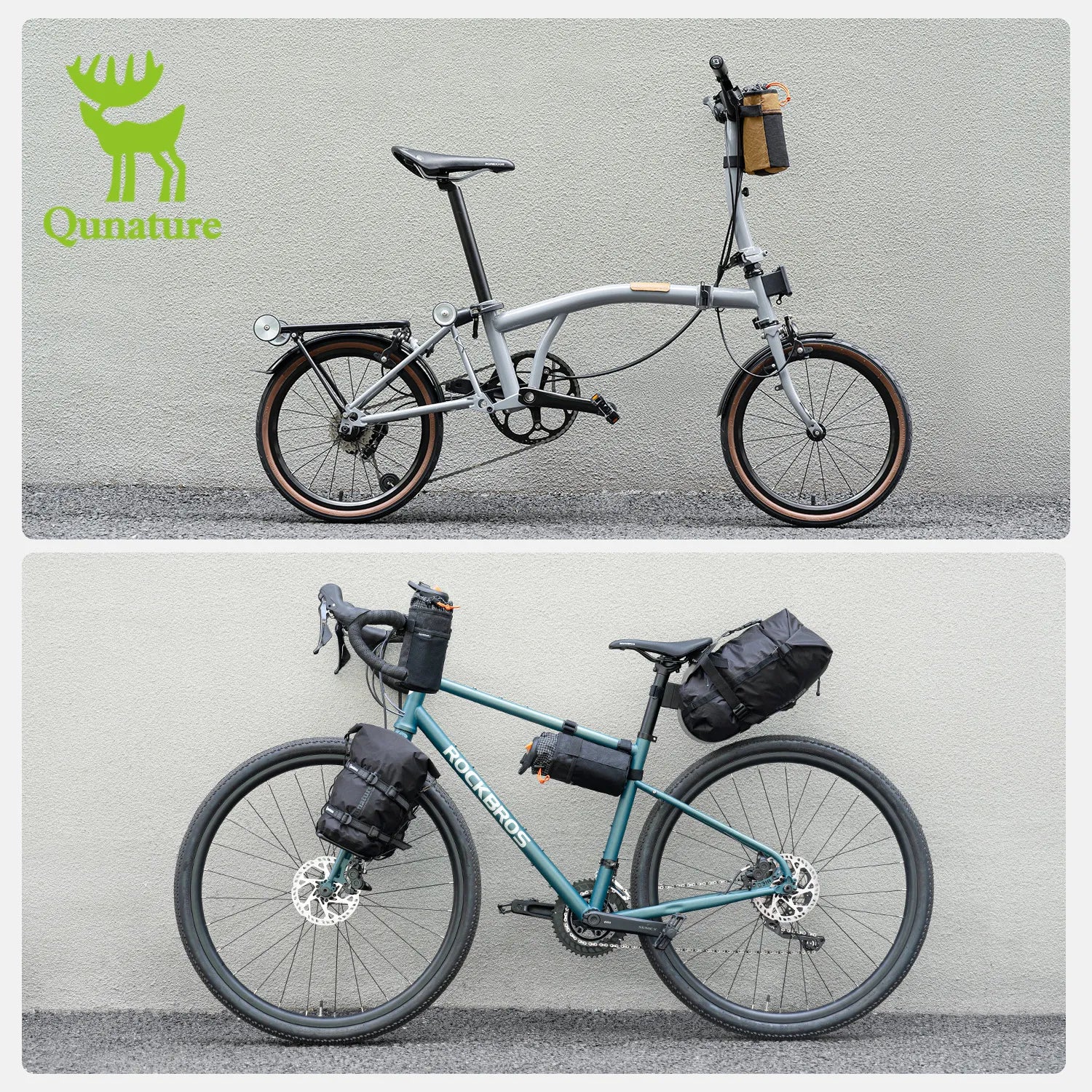 The water bottle bag can be adapted to different types of bicycles