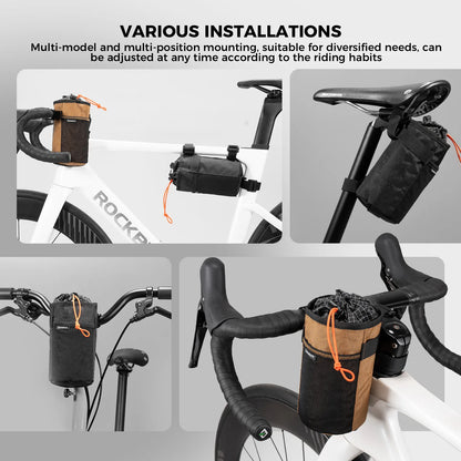 This water bottle bag can be installed in many different ways