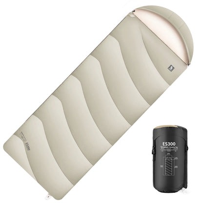 Camping sleeping bag with a black pump on a white background