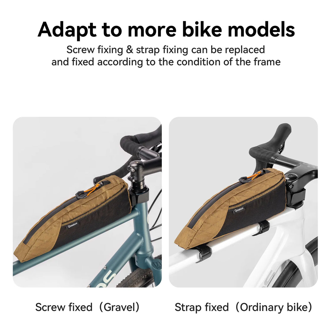This bicycle top tube bag can be adapted to many different models