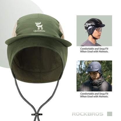 Green cap with chin strap and Qunature logo, shown on a white background.