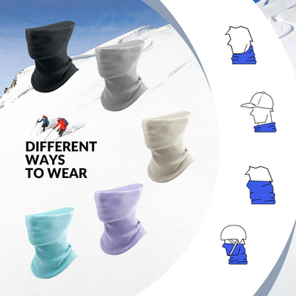 Collage of neck gaiters in various colors 