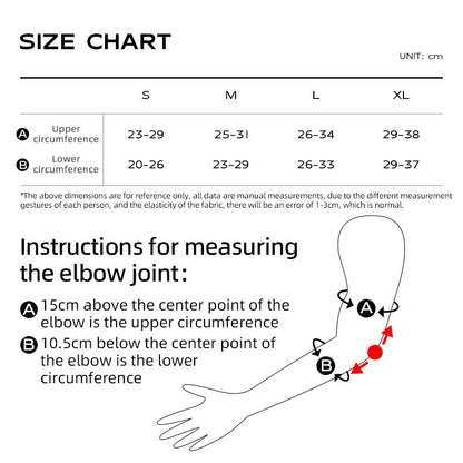 Recommended size chart for this elbow pad