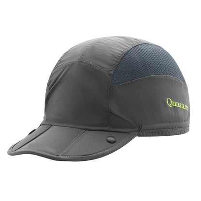 Gray cap with a brand logo on a white background