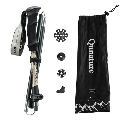 Foldable Lightweight Aluminum Trekking Pole with Adjustable Height and Grip