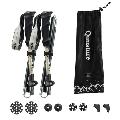 Foldable Lightweight Aluminum Trekking Pole with Adjustable Height and Grip