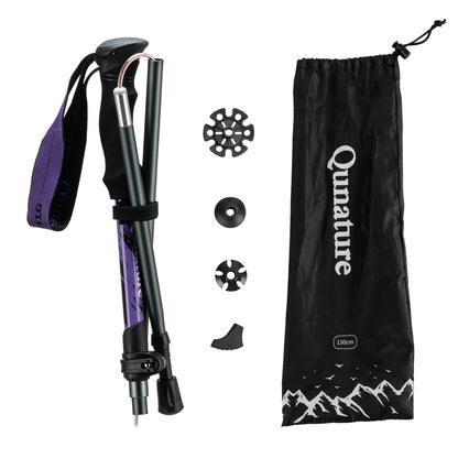 Foldable Lightweight Aluminum Trekking Pole with Adjustable Height and Grip