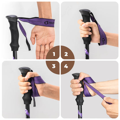 Foldable Lightweight Aluminum Trekking Pole with Adjustable Height and Grip