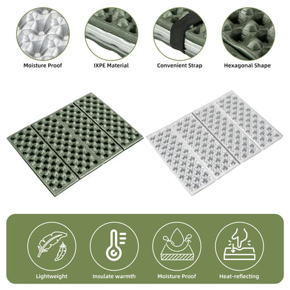 Hexagonal foam pad with features labeled on a white background