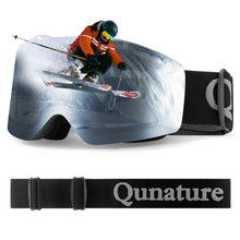 One frameless silver anti-fog ski goggles with a black strap
