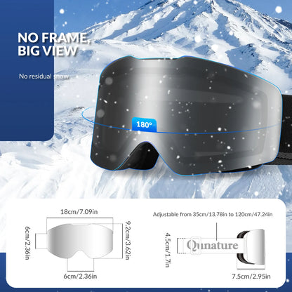 Frameless Anti-fog Ski Goggles with UV400 Protection for Men & Women