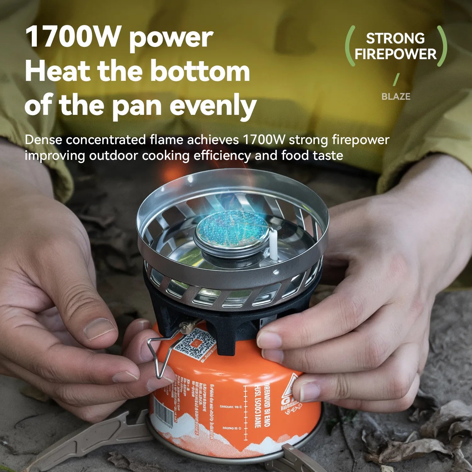 This integrated heat collection stove system has 1700W of power to improve outdoor cooking efficiency