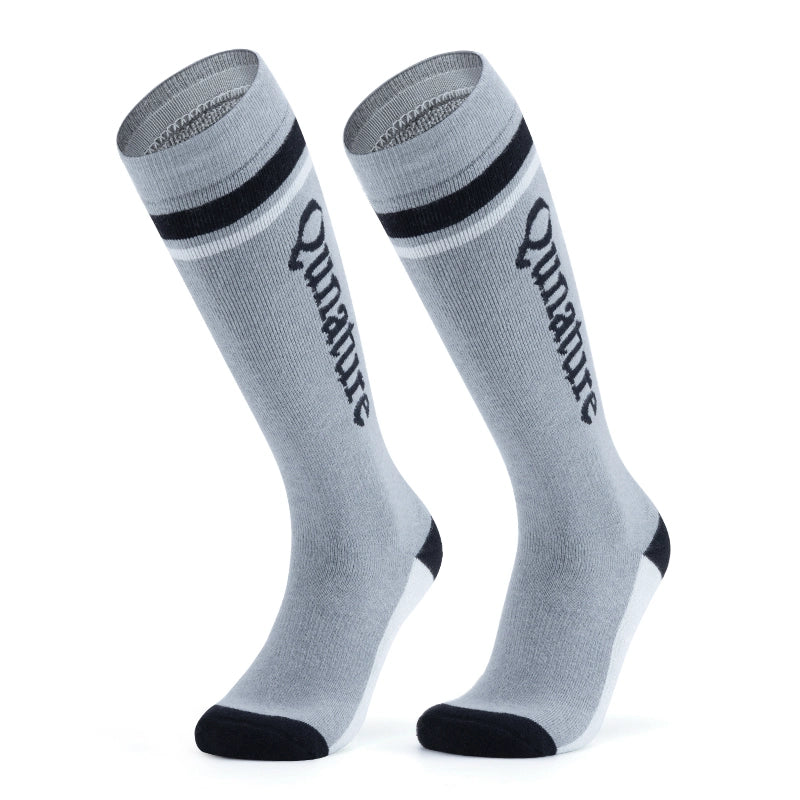 A pair of gray wool-blend children's ski socks