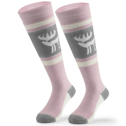 Wool Blend Kids Ski Socks, Knee-high Warm Thermal Snowboard Skating Socks for Boys & Girls