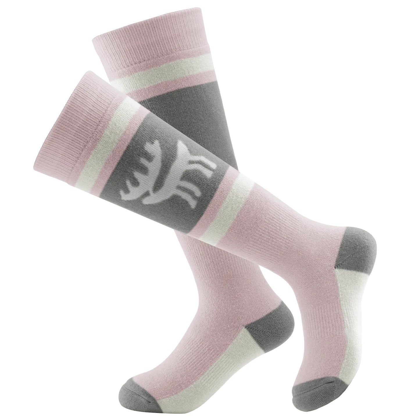 Wool Blend Kids Ski Socks, Knee-high Warm Thermal Snowboard Skating Socks for Boys & Girls