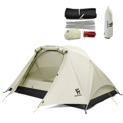 Camping tent with accessories on a white background
