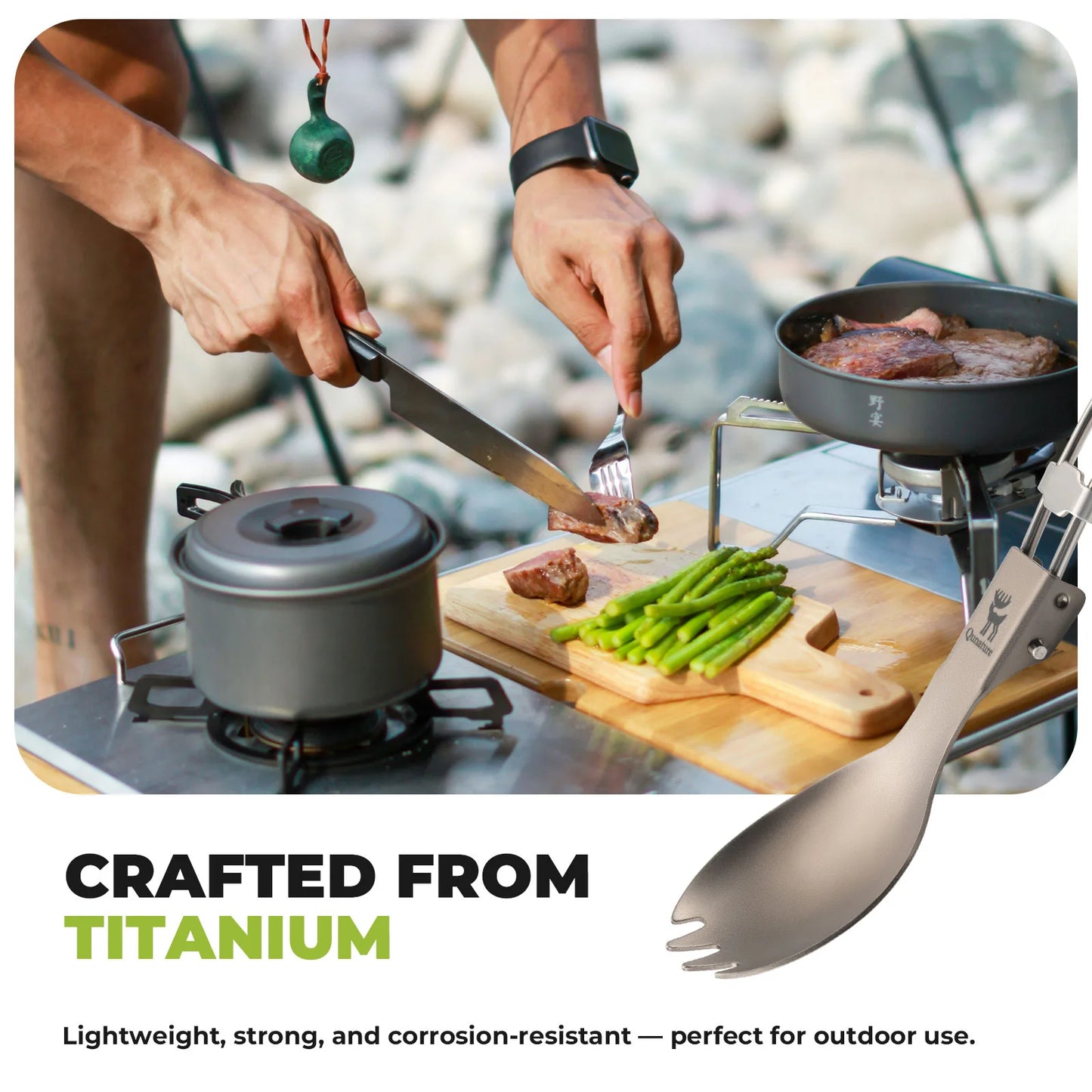 Lightweight Titanium 3-in-1 Tableware Set