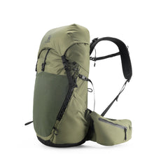 One green lightweight waterproof hiking backpack
