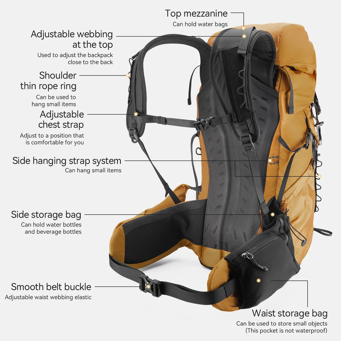 back panel system of a durable dayback include many pockets