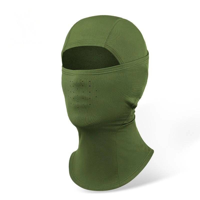 Green balaclava on a white background