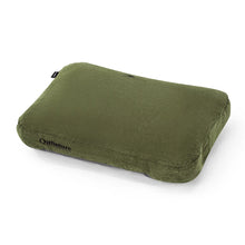 An olive green memory foam pillow by Qunature, shown at an angle on a clean white background.