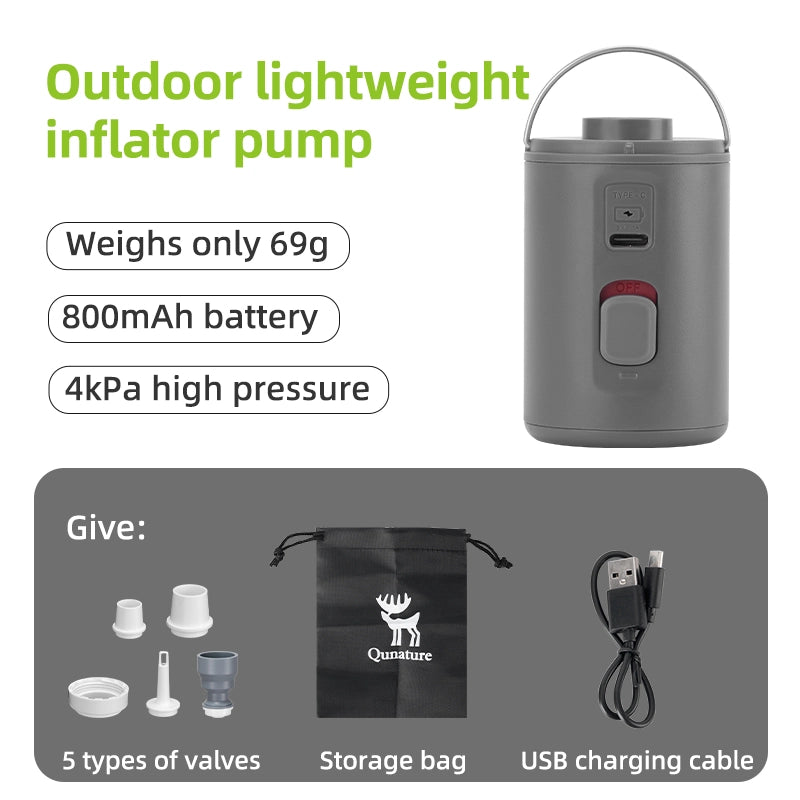 best mini air pump backpacking 4KPa Mini Electric Rechargeable Air Pump for Inflatables