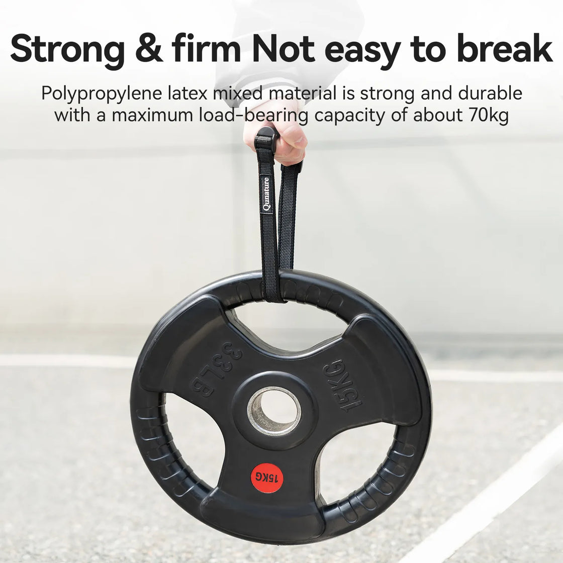 This black multi-functional cargo binding belt can bear a weight of about 70kg and is durable.