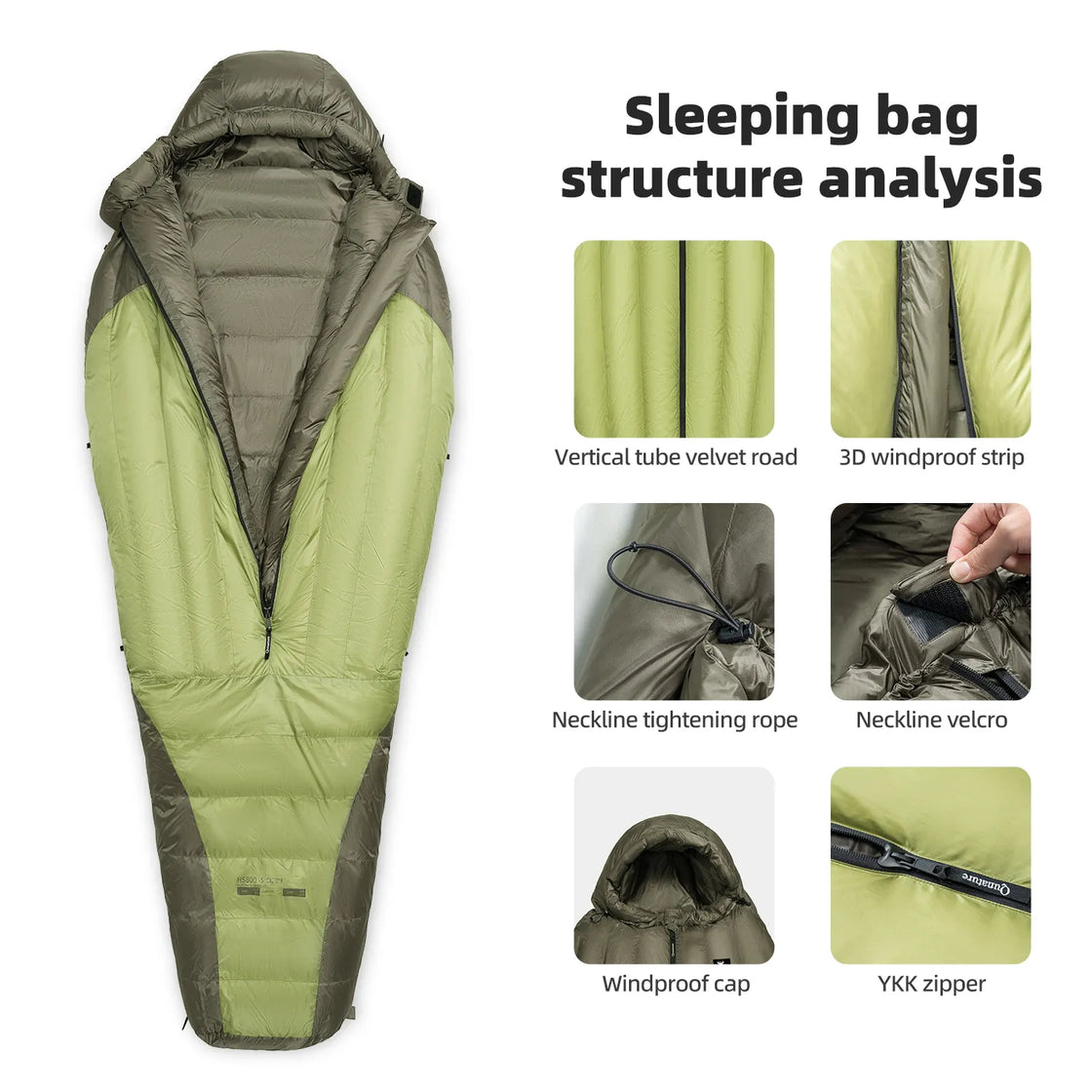 a sleeping bag with multiple different structural and functional designs