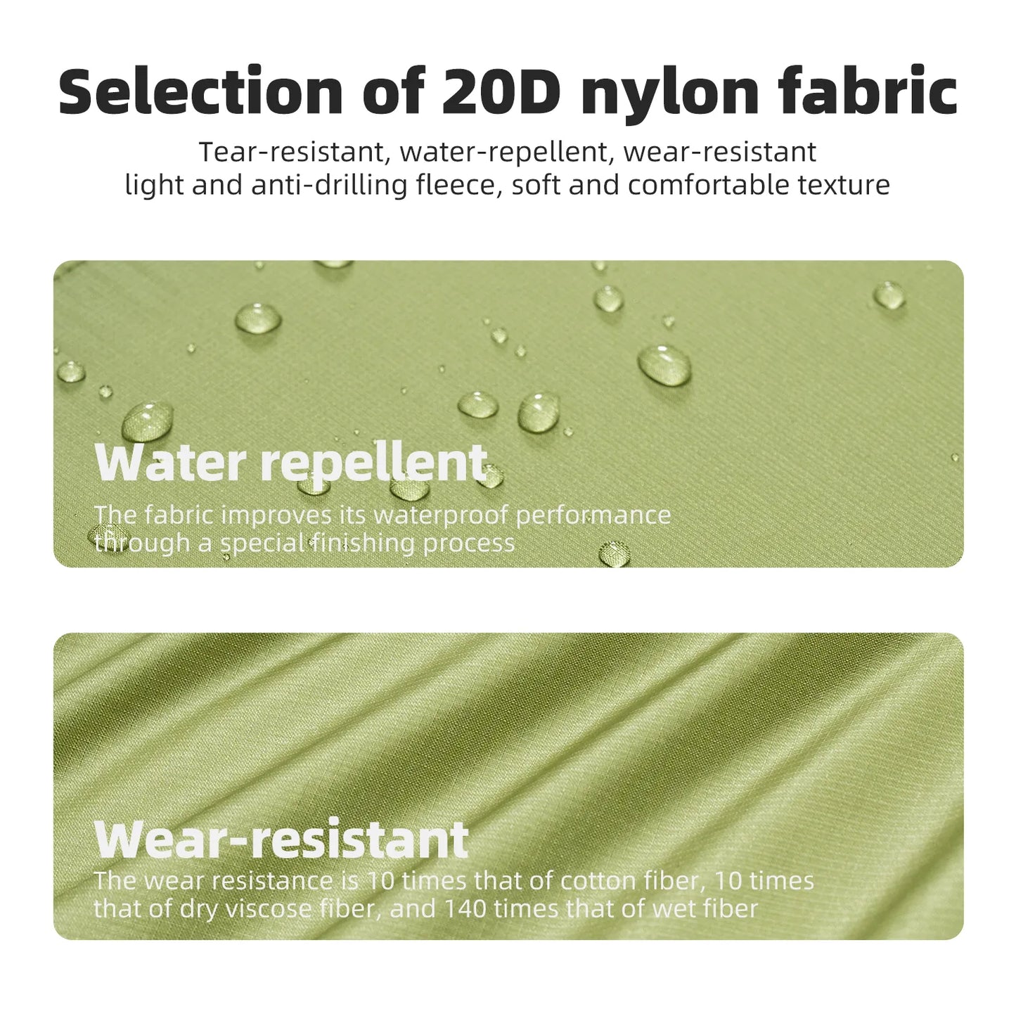 Soft, comfortable and waterproof sleeping bag made of nylon