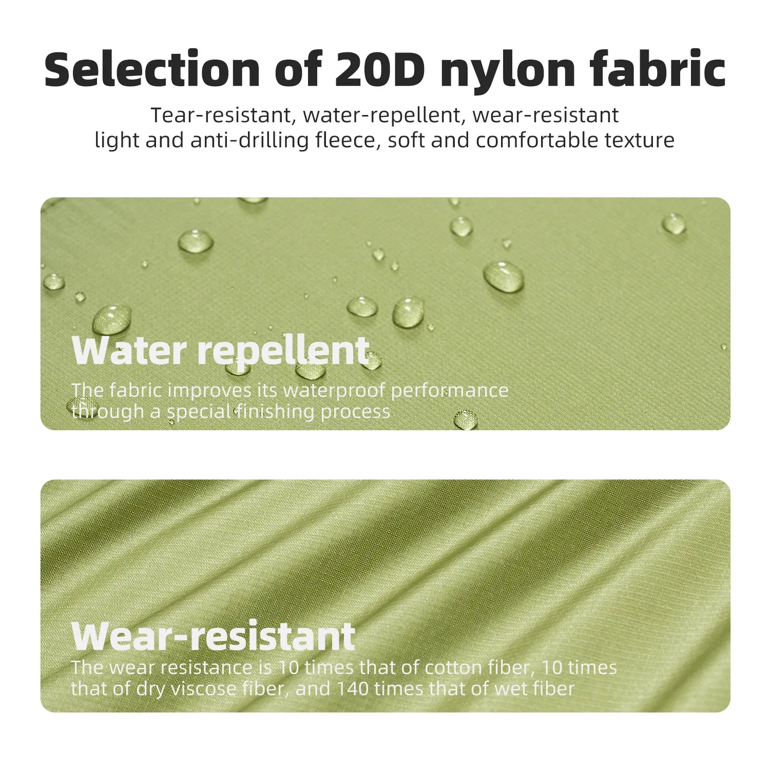 Soft, comfortable and waterproof sleeping bag made of nylon