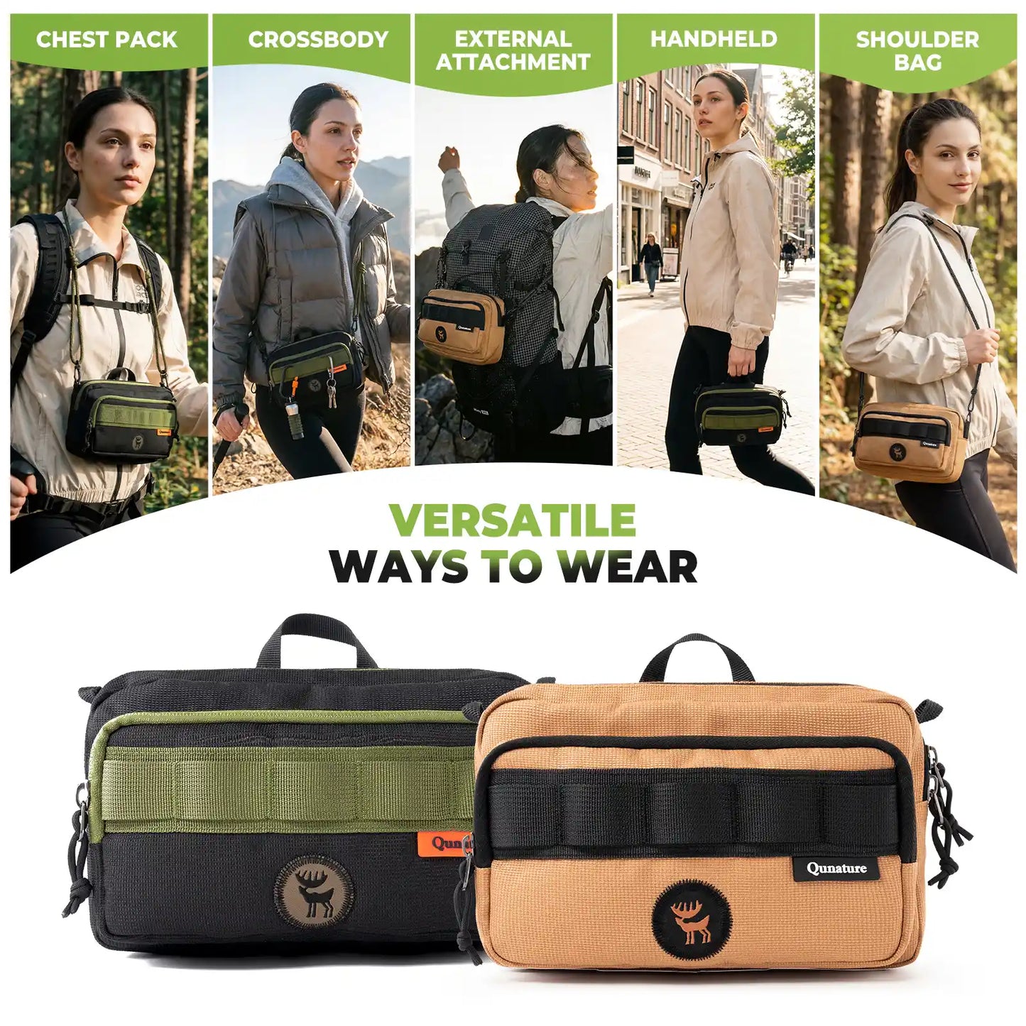 Outdoor Crossbody Sling Bag for Hiking & Cycling 2.5L
