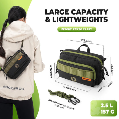 Outdoor Crossbody Sling Bag for Hiking & Cycling 2.5L