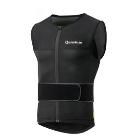 A black impact-resistant ski vest
