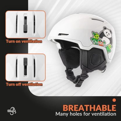 Panda design helmet with ventilation system illustration on a white background