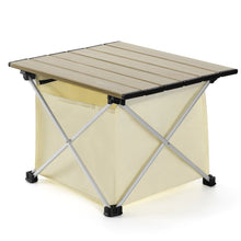 A beige qunature ultralight folding camping table