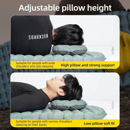 This ultralight camping pillow is height-adjustable for both flat and side sleepers