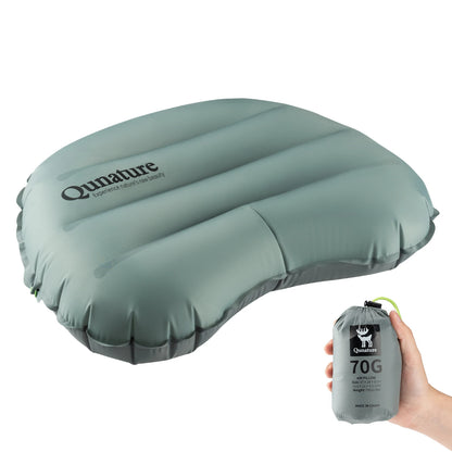 A rock gray inflatable ultra-light waterproof camping pillow