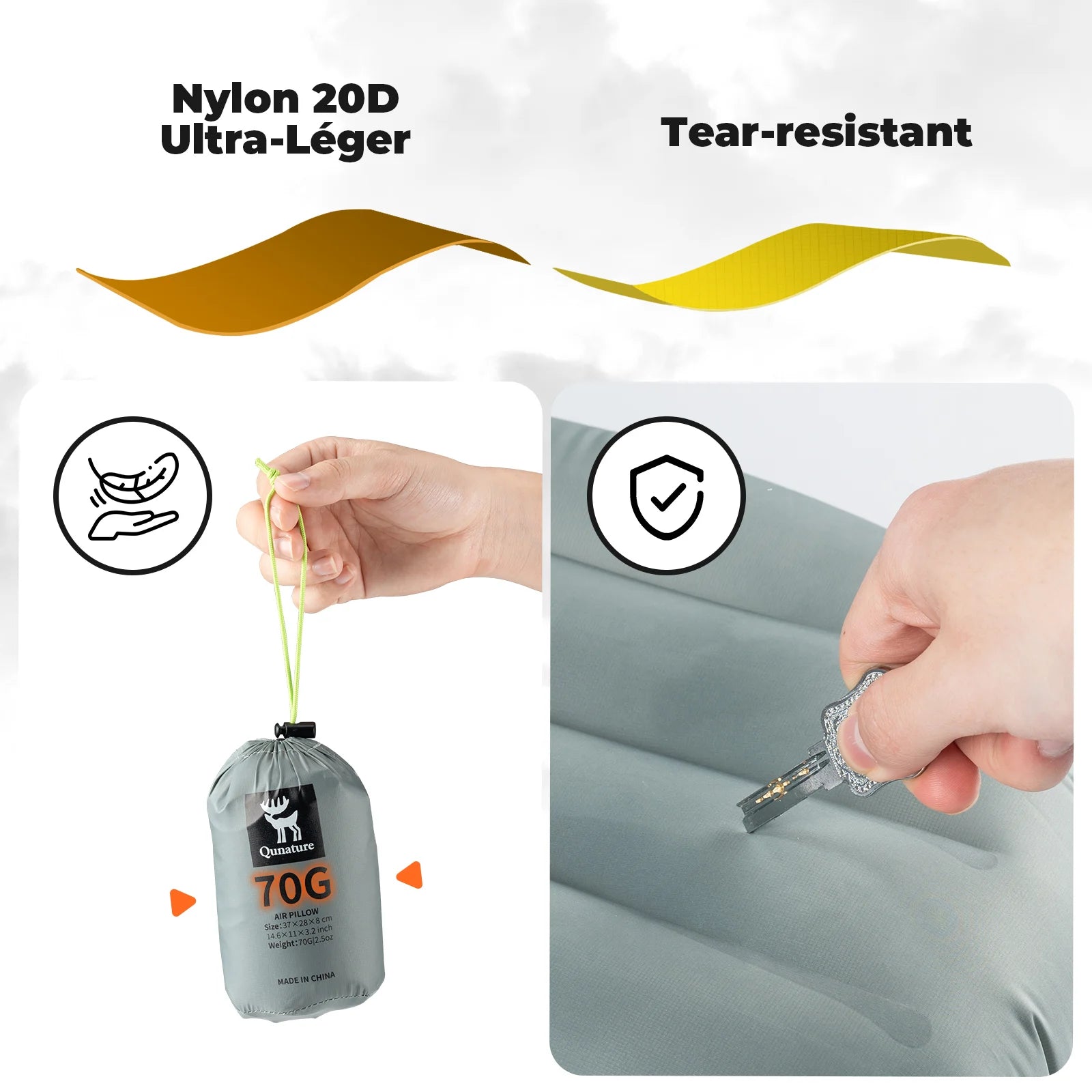 Illustration of a built-in TPU airbag with text on a white background