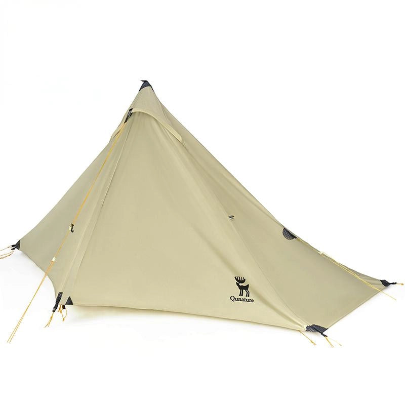An off-white outdoor camping lightweight tent