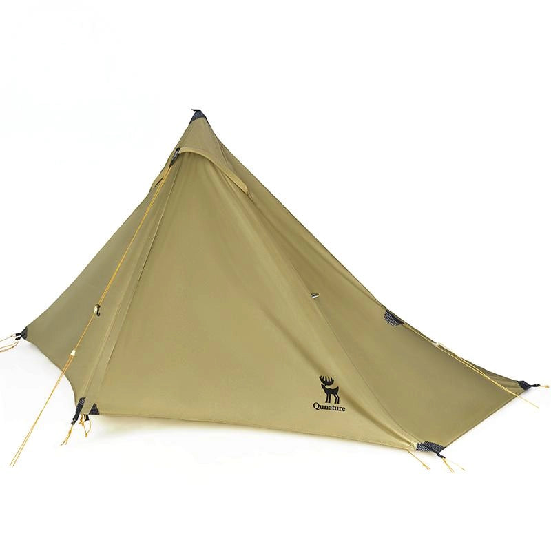 An olive green outdoor camping lightweight tent