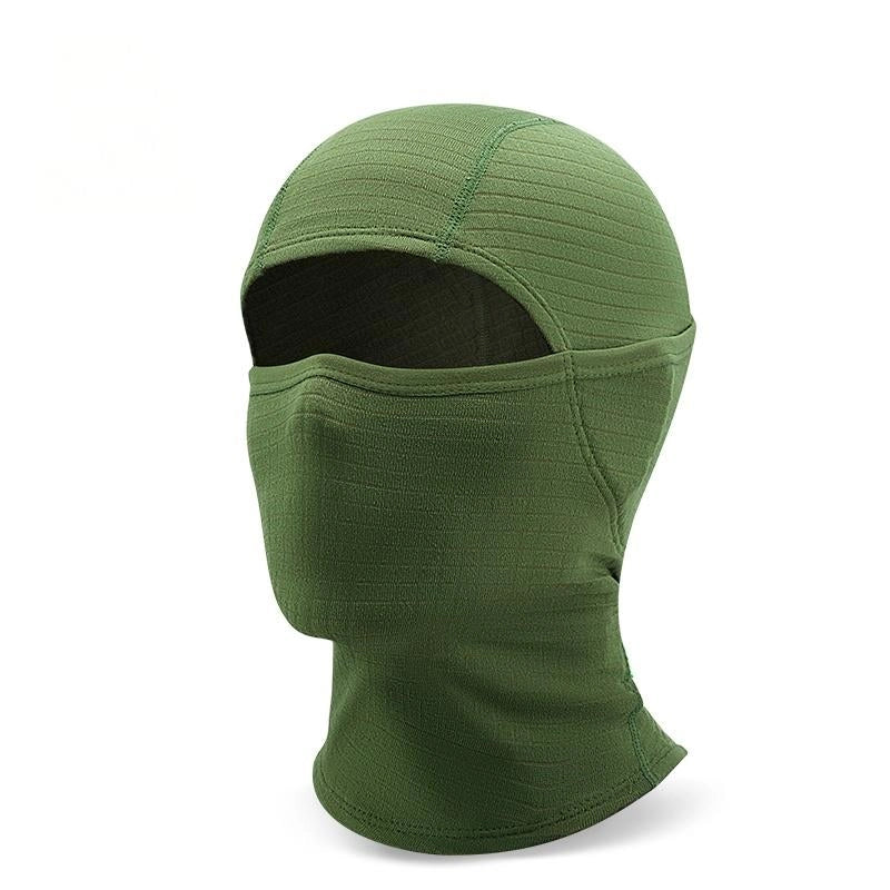 Green balaclava on a white background