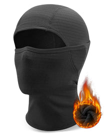Black balaclava with flame graphic on a white background