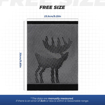 Textured fabric swatch with a deer pattern on a grid background, labeled 'Free Size'.