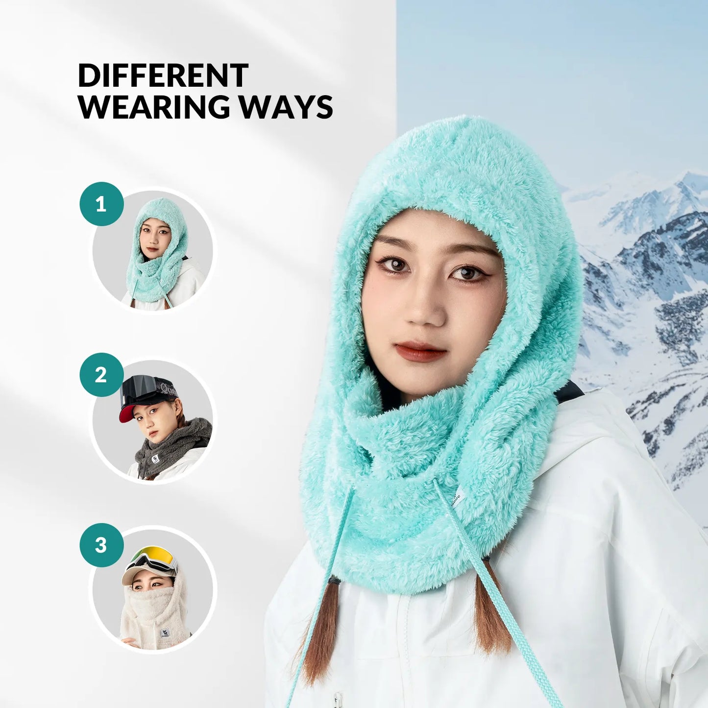 Ski Head Cover with Adjustable Ventilation and Detachable Liner for Winter Sports