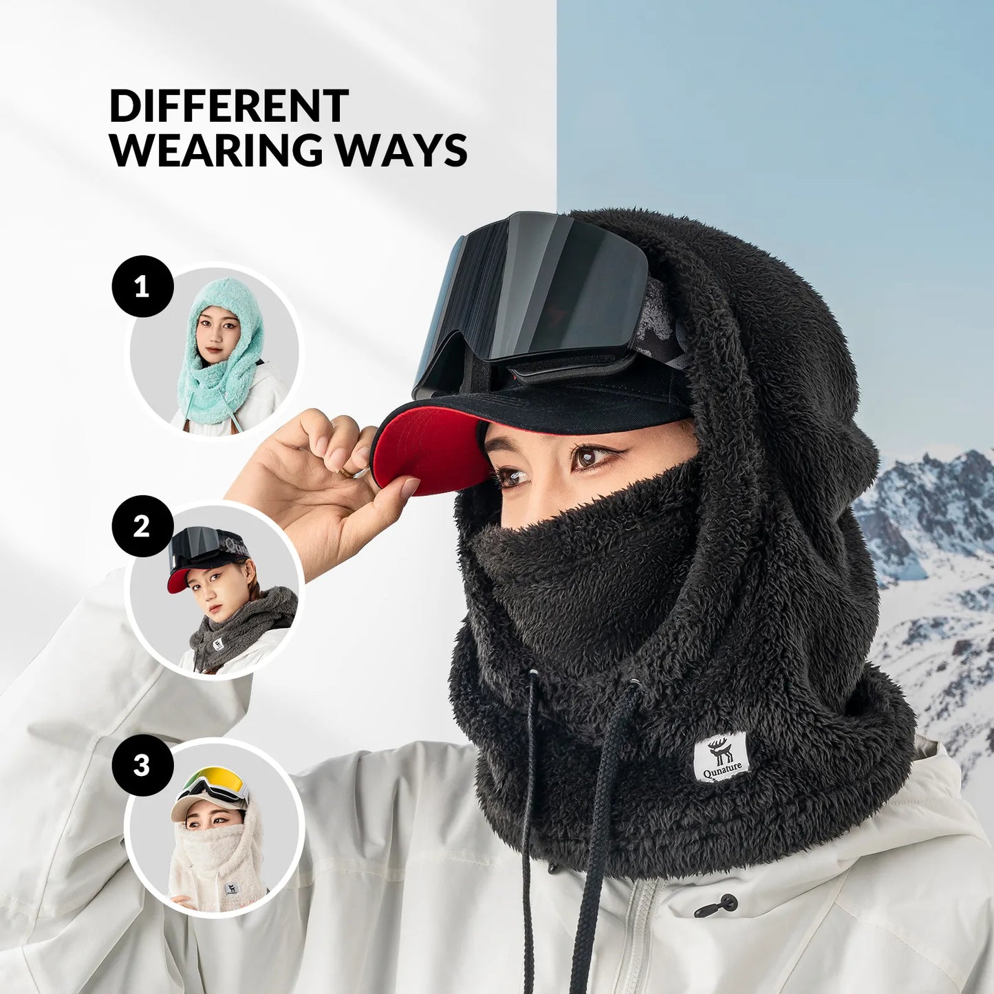 Ski Head Cover with Adjustable Ventilation and Detachable Liner for Winter Sports