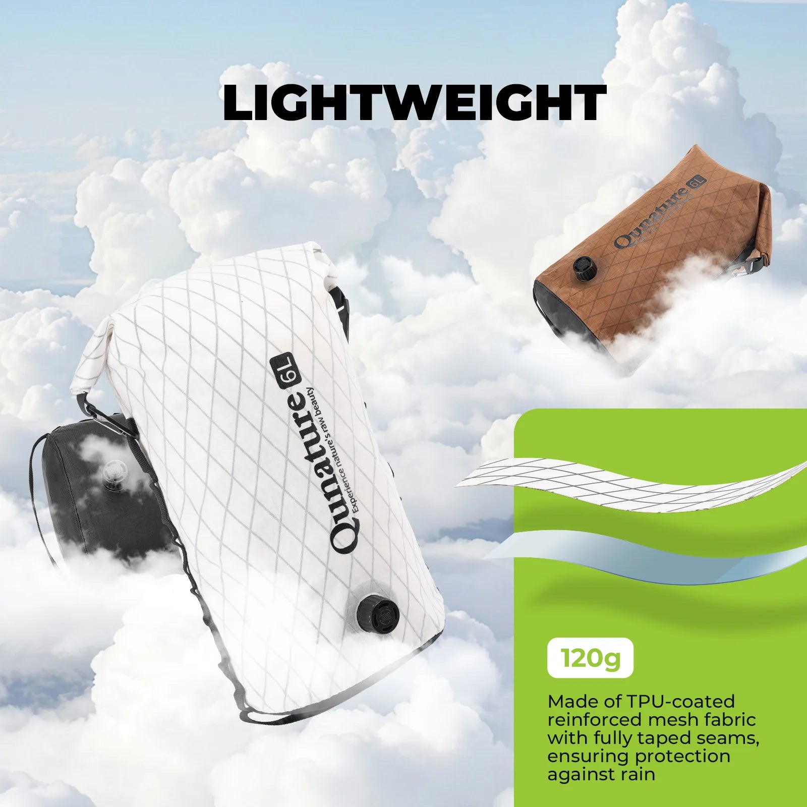 Lightweight product with cloud background and Onnature branding